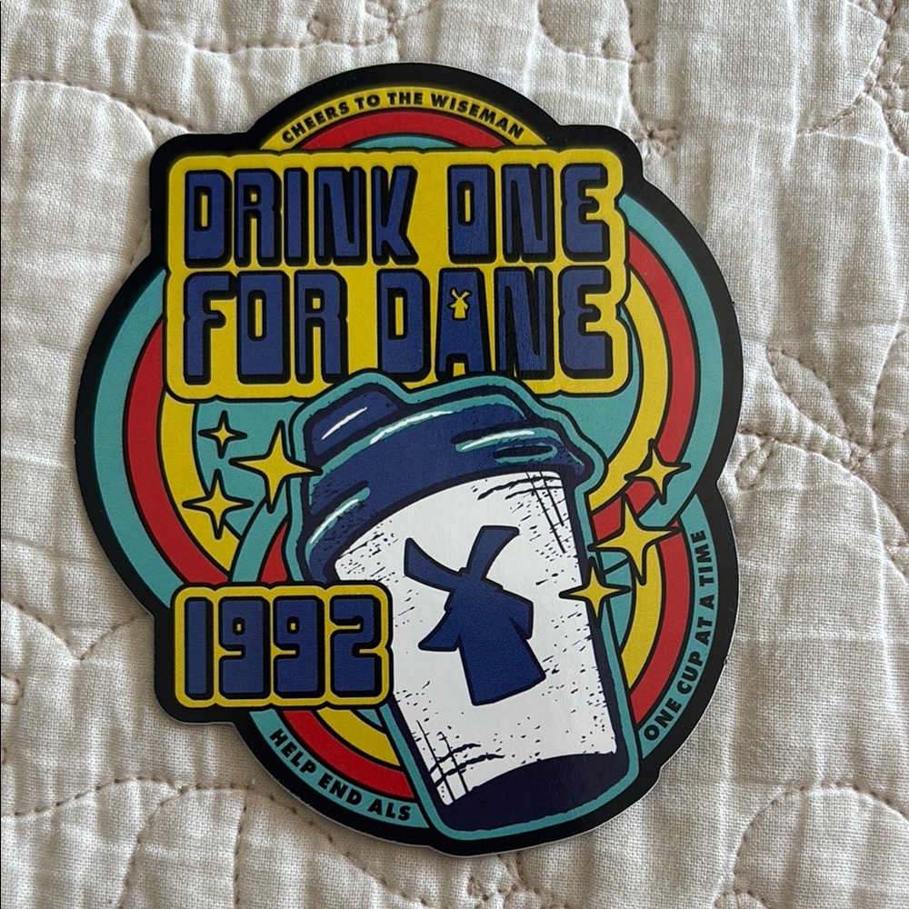 Colorful Drink One for Dane Dutch Sticker
